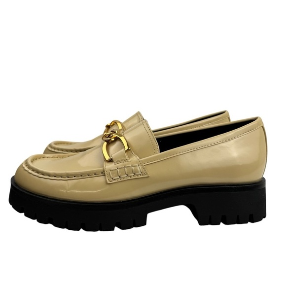 Nine West Womens Gemay 3 Patent Slip On Loafer Heels Shoes Comfort Neutral SZ 9M - Picture 4 of 16